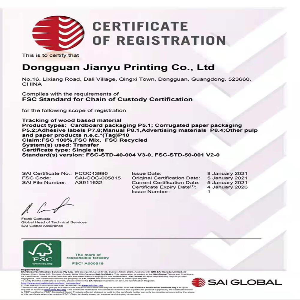 Dongguan Jianyu printing Co., Ltd.