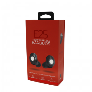 Papkasse Producent Udskrivning Guldfolie Flap Earphone Packaging Box til forbrugerelektronikemballage